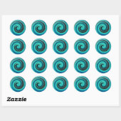 Turquoise Spiraal Sticker  (Vel)