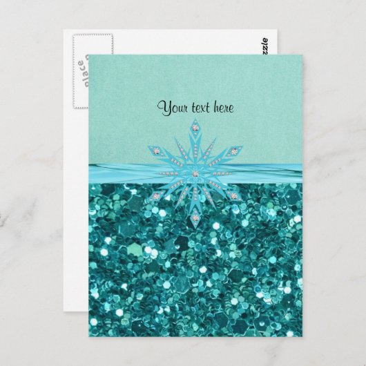 Turquoise Splendor sjabloon ontwerp Briefkaart (Voorkant / Achterkant)