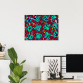 Turquoise Splodge Pattern Poster (Thuiskantoor)