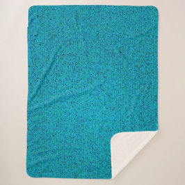 Turquoise Spray Sherpa Blanket Deken