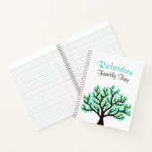 Turquoise Spring Green Leaf Genealogy Family Tree Notitieboek (Binnen)