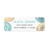 Turquoise Sprinkle Donut Return Etiket (Voorkant)