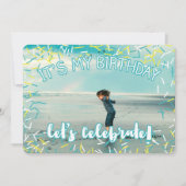 Turquoise Sprinkles | Aangepaste foto van Birthday Kaart (Voorkant)