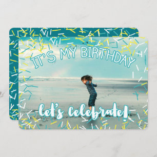 Turquoise Sprinkles   Aangepaste foto van Birthday Kaart