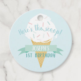 Turquoise Sprinkles Ice Cream Birthday Dank u Bedankjes Labels