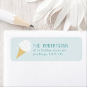 Turquoise Sprinkles Ice Cream Birthday Etiket (Insitu)