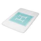 Turquoise Square Monogram Bath Mat (Gekanteld)