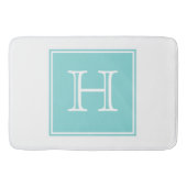 Turquoise Square Monogram Bath Mat (Voorkant)