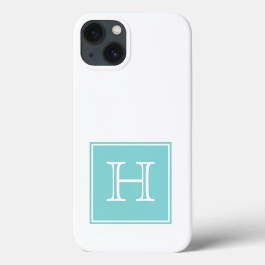 Turquoise Square Monogram Case-Mate iPhone Case (Achterkant)