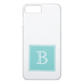 Turquoise Square Monogram Case-Mate iPhone Case (Achterkant)