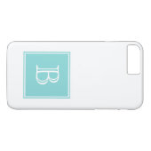 Turquoise Square Monogram Case-Mate iPhone Case (Achterkant (Horizontaal))
