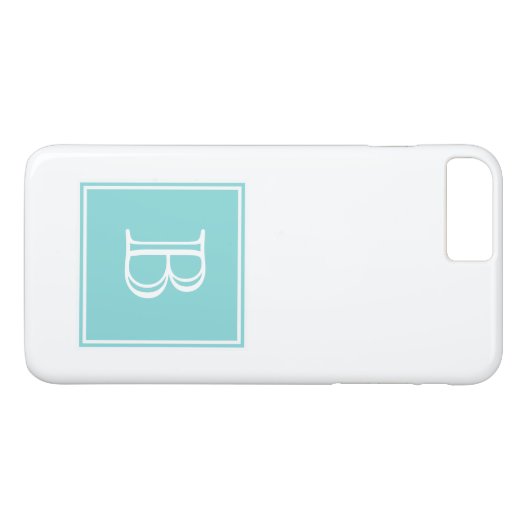 Turquoise Square Monogram Case-Mate iPhone Case (Achterkant (Horizontaal))