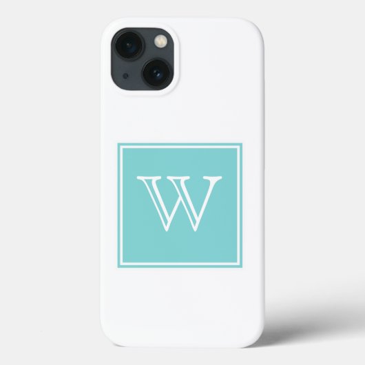 Turquoise Square Monogram Case-Mate iPhone Case (Achterkant)