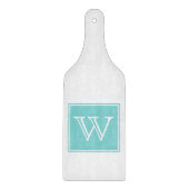 Turquoise Square Monogram Cutting Board Snijplank (Voorkant)