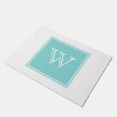 Turquoise Square Monogram Doormat Deurmat (Schuin)