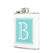 Turquoise Square Monogram Flask Heupfles (Links)