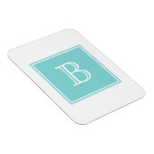 Turquoise Square Monogram Flexi Magnet Magneet (Rechterzijde)