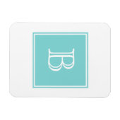 Turquoise Square Monogram Flexi Magnet Magneet (Horizontaal)