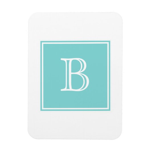 Turquoise Square Monogram Flexi Magnet Magneet (Verticaal)