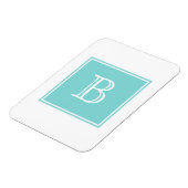 Turquoise Square Monogram Flexi Magnet Magneet (Linkerzijde)