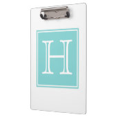 Turquoise Square Monogram Klembord (Links)
