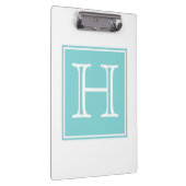 Turquoise Square Monogram Klembord (Rechts)