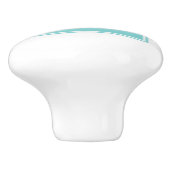 Turquoise Square Monogram Knob Keramische Knop (Zijkant)
