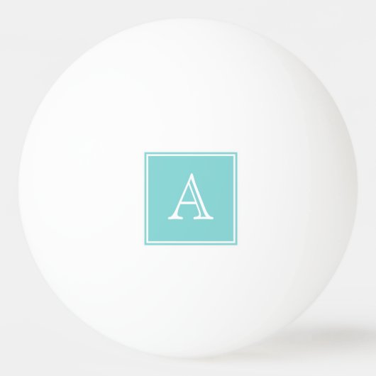 Turquoise Square Monogram Ping Pong Ball (Voorkant)