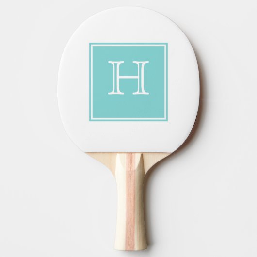 Turquoise Square Monogram Ping Pong Paddle Tafeltennisbatje (Voorkant)