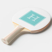 Turquoise Square Monogram Ping Pong Paddle Tafeltennisbatje (Voorkant Gekanteld)