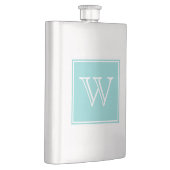 Turquoise Square Monogram Premium Flask Flacon (Rechts)