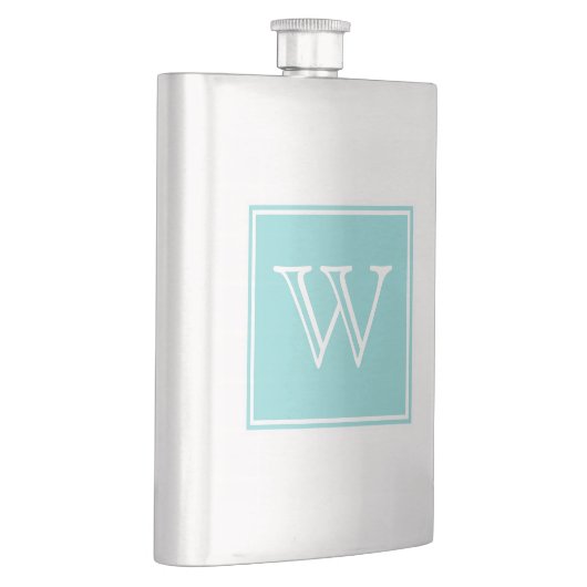 Turquoise Square Monogram Premium Flask Flacon (Rechts)
