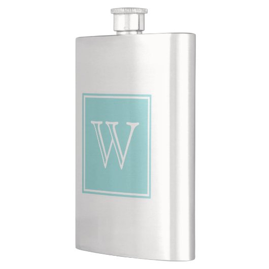 Turquoise Square Monogram Premium Flask Flacon (Links)