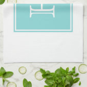 Turquoise Square Monogram Towel Theedoek (Gevouwen)