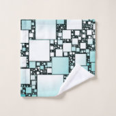 Turquoise Squared Bath Towels Bad Handdoek (Wasdoekje)