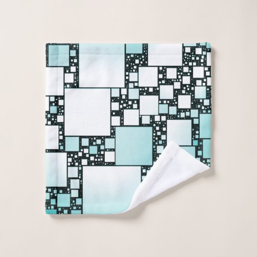 Turquoise Squared Bath Towels Bad Handdoek (Wasdoekje)