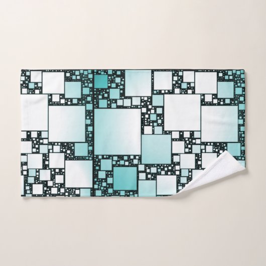 Turquoise Squared Bath Towels Bad Handdoek (Handdoek)