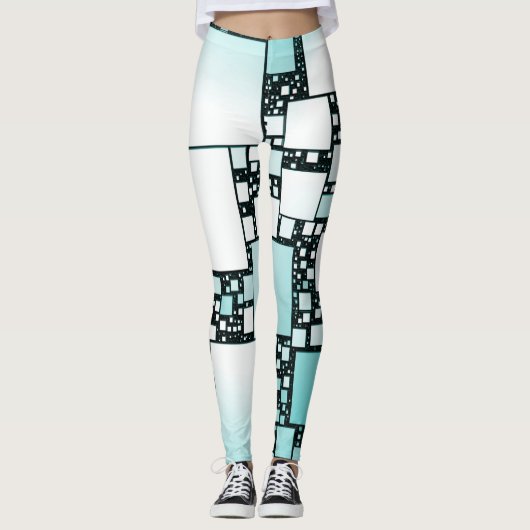Turquoise Squared Leggings (Voorkant)