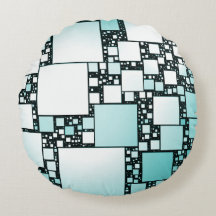 Turquoise Squared Round Cushion
