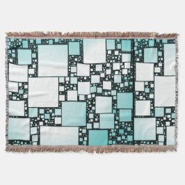 Turquoise Squared Throw Blanket Deken