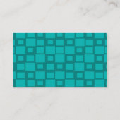 Turquoise Squares alkbord Visitekaartje (Achterkant)