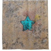 Turquoise Star in the Rocks Douchegordijn (Voorkant)