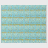 Turquoise Star Stripes Wrapping Paper Cadeaupapier (Vlak)