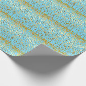 Turquoise Star Stripes Wrapping Paper Cadeaupapier (Hoek)