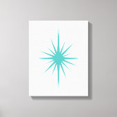 Turquoise Starburst Mid Century Modern Canvas Afdruk (Voorkant)