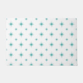 Turquoise Starburst Patroon Mid Century Modern Deurmat (Voorkant)