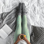 Turquoise Starburst Pattern Leggings