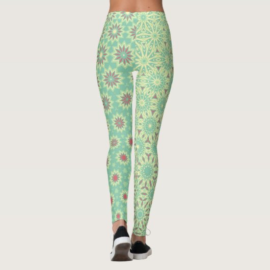 Turquoise Starburst Pattern Leggings (Achterkant)