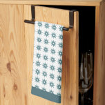Turquoise Starburst Pattern uit het midden van de  Theedoek<br><div class="desc">Haal je keuken in de war met een stijlvolle moderne keukenhanddoek uit het midden van de eeuw. Dit ontwerp is voorzien van een turquoise starburst patroon op een scherpe witte achtergrond; omgeven door donkere turquoise.</div>