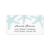 Turquoise Starfish Address Label (Voorkant)